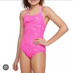 Nike Swim Retro Flow Big Kids Girls M T-Back One-Piece Swimsuit NESSE720-691‎